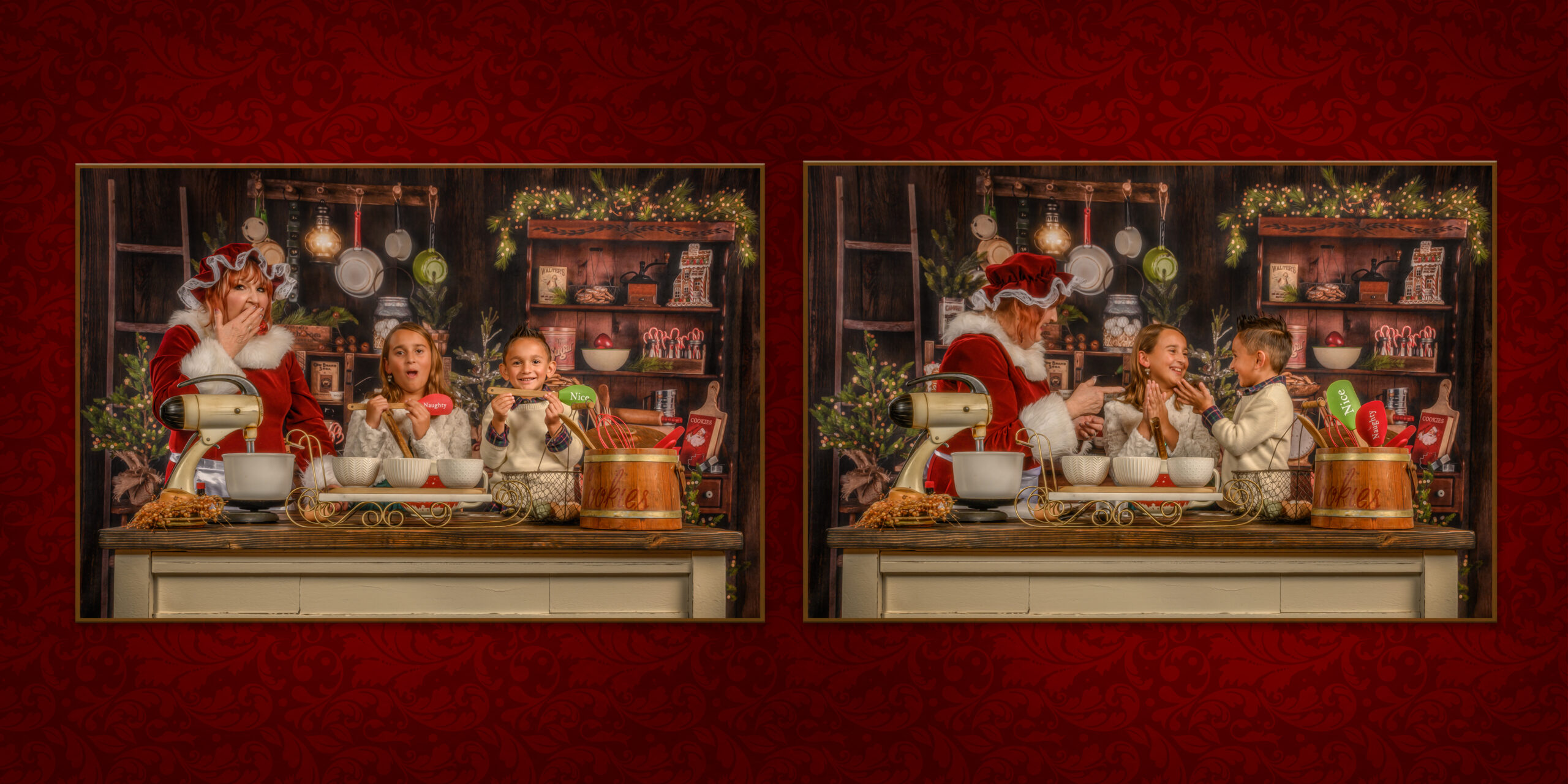 Children baking cookies with Mrs. Claus during Early-Bird Santa Sessions in Wichita Falls